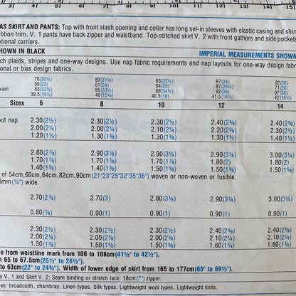 Simplicity 8087 Womens Size 12 Top Skirt Trousers UNCUT *