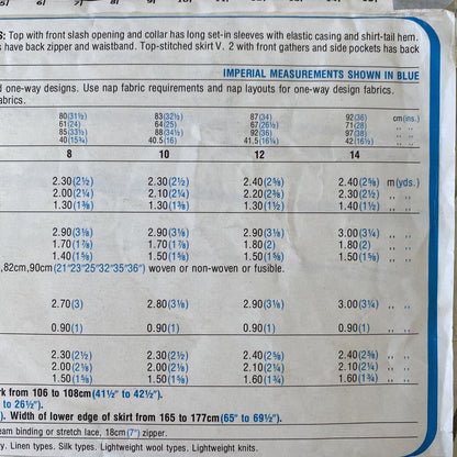 Simplicity 8087 Womens Size 12 Top Skirt Trousers UNCUT *