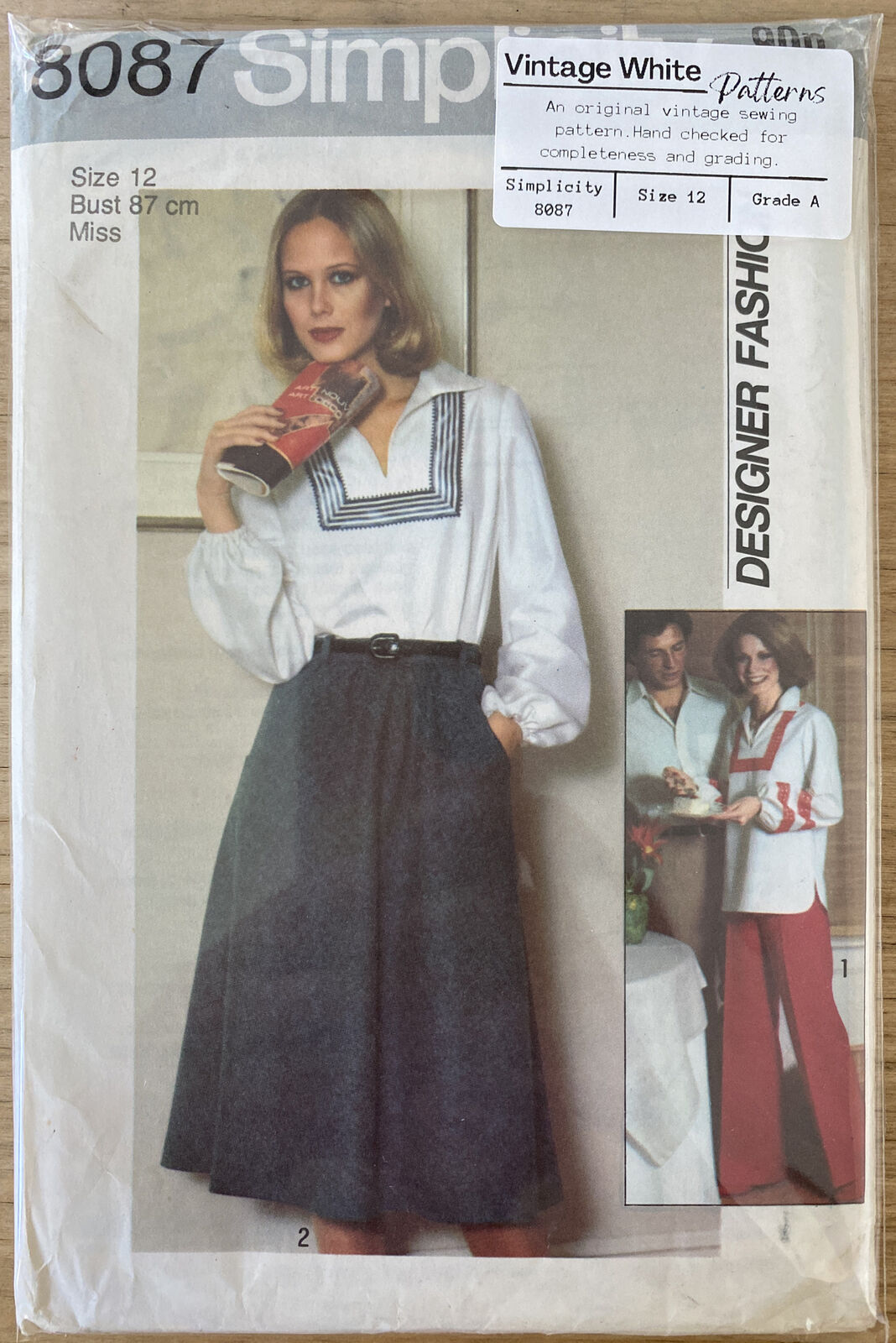 Simplicity 8087 Womens Size 12 Top Skirt Trousers UNCUT *