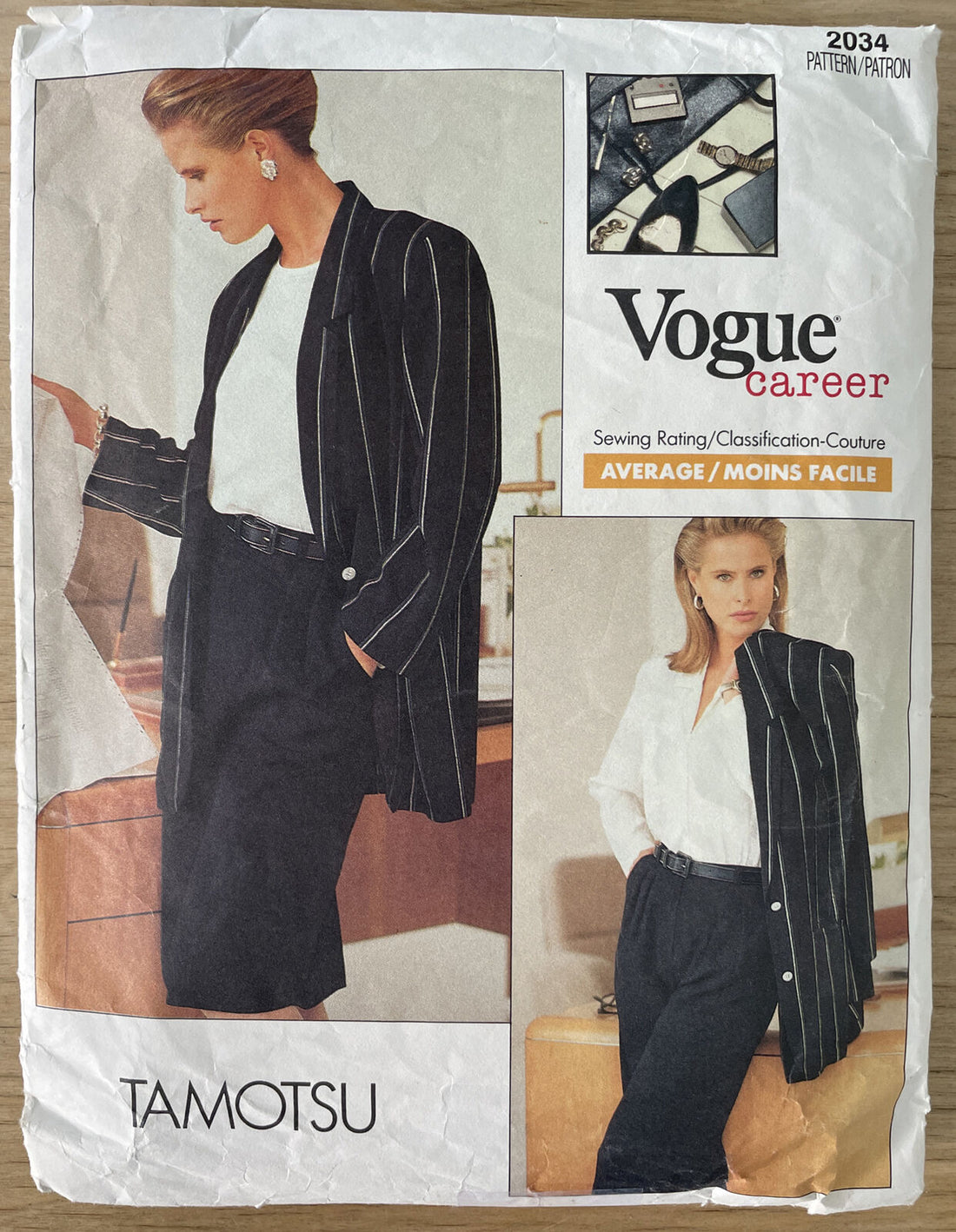 Vogue 2034 Size 8-12 Jacket Skirt Trousers FF