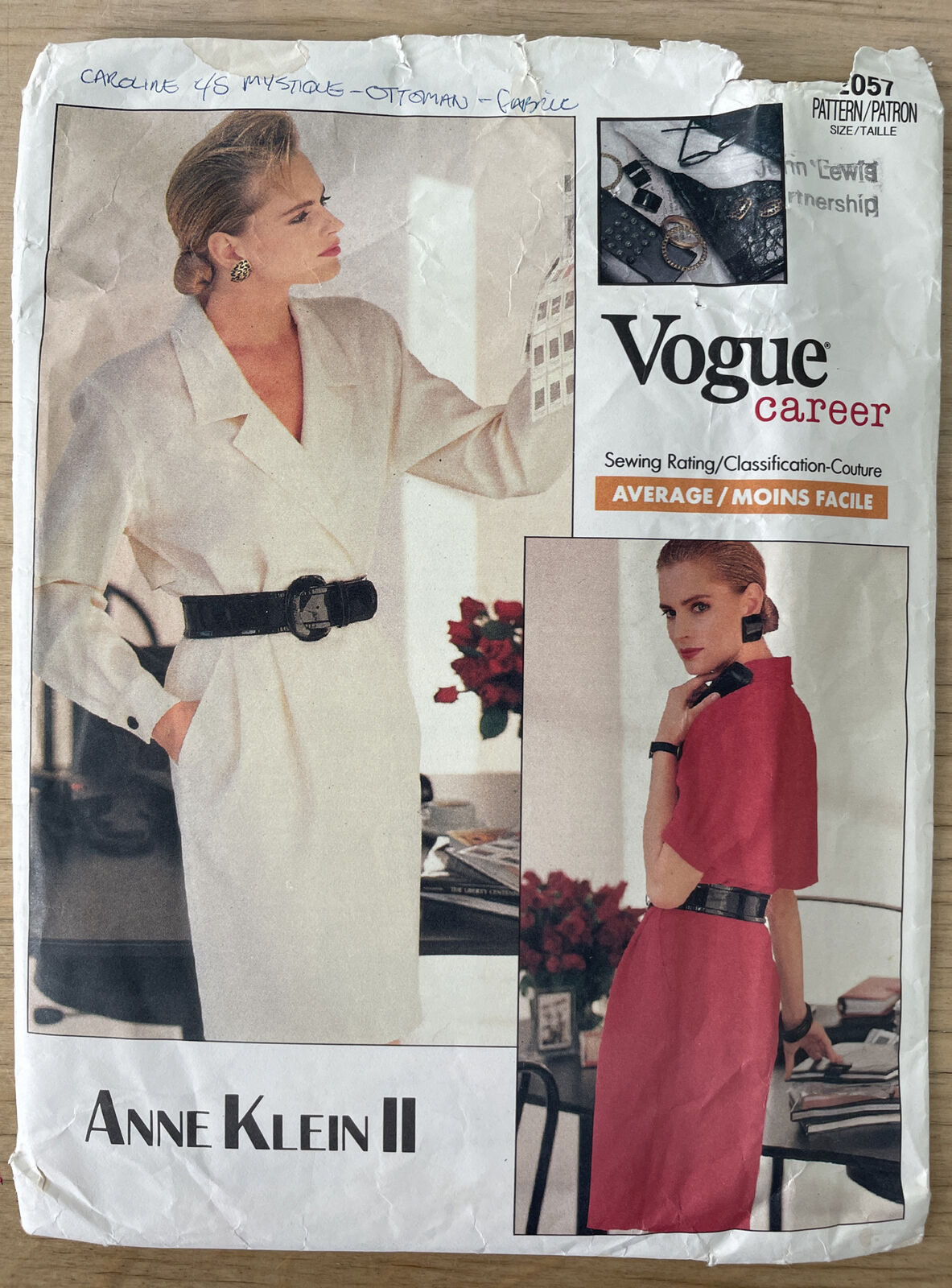 Vogue 2057 Womens Size 12 Petite Dress Anne Klein II