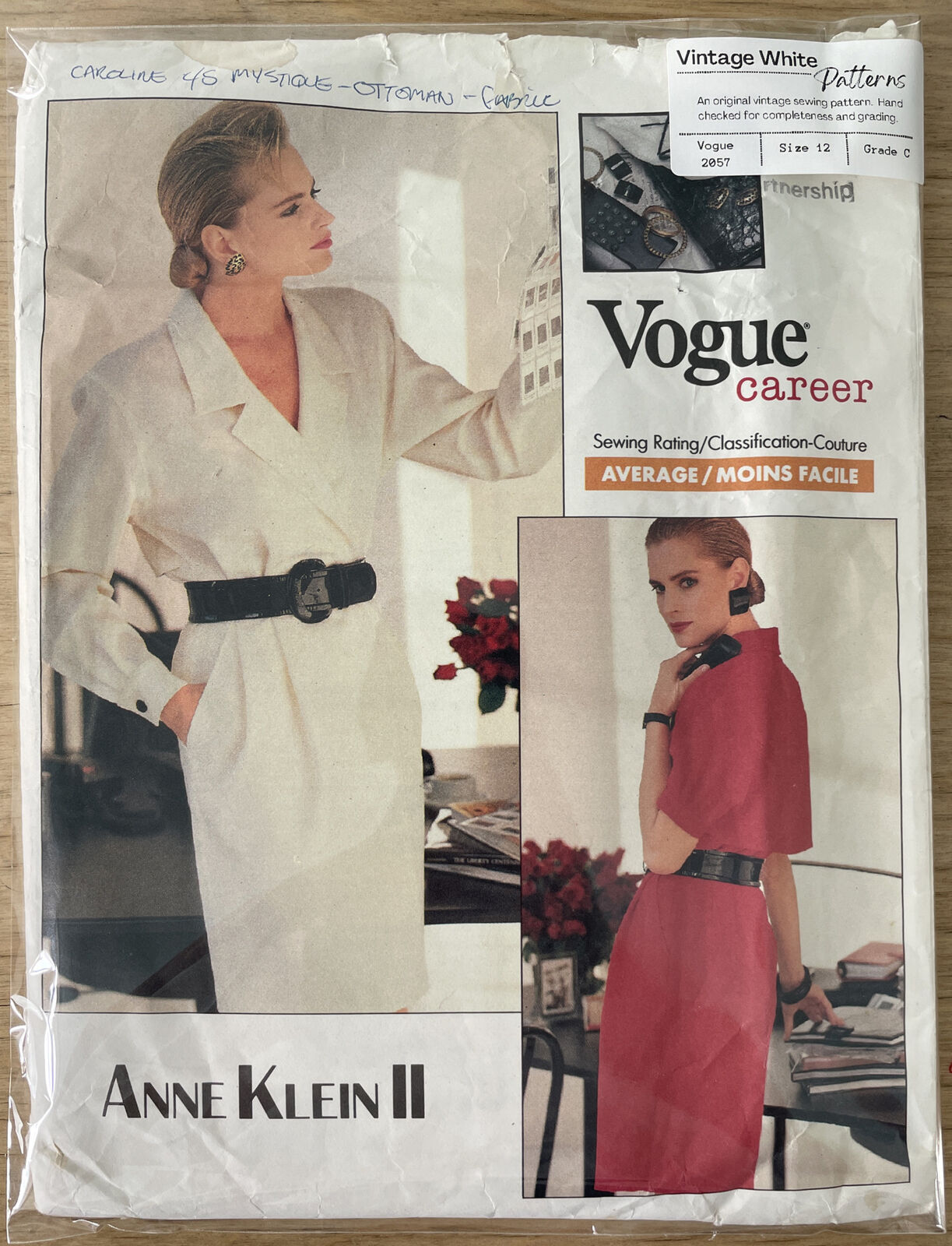 Vogue 2057 Womens Size 12 Petite Dress Anne Klein II