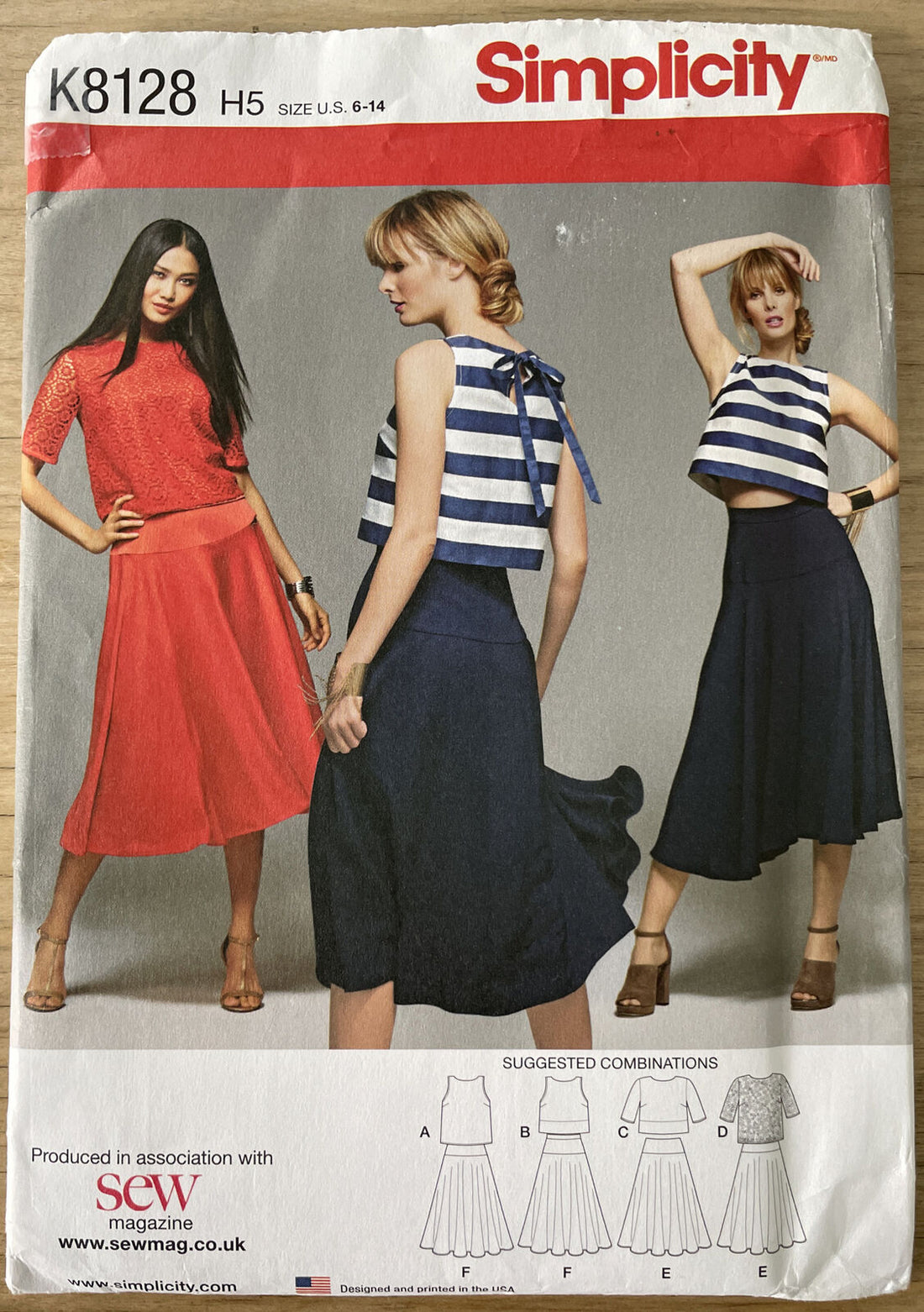 Simplicity K8128 Womens Size 10-18 Top Skirt FF *