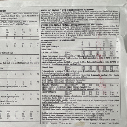 Simplicity 5481 Toddler Size 1/2-4 Dress Top FF *