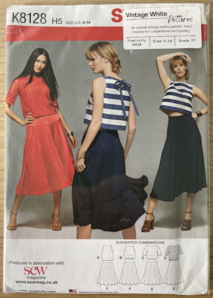 Simplicity K8128 Womens Size 10-18 Top Skirt FF *