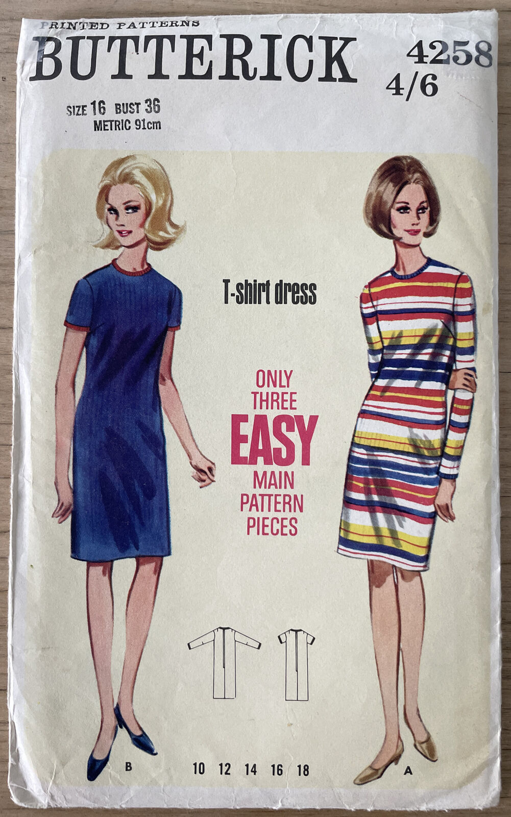 Butterick 4258 Womens Size 16 Dress FF *