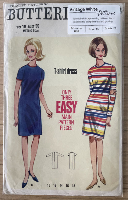 Butterick 4258 Womens Size 16 Dress FF *