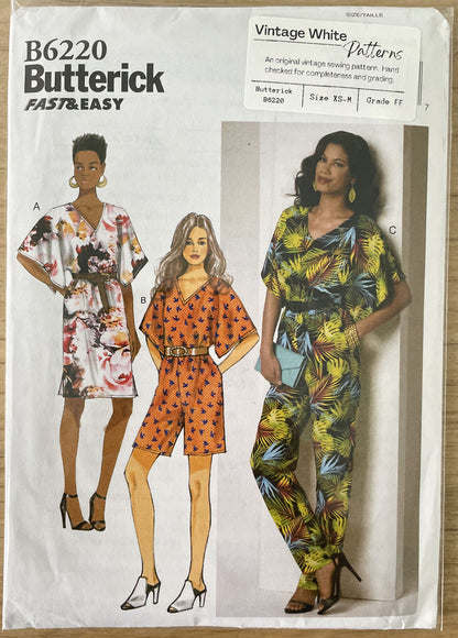Butterick B6220 Women Size XS-M Dress Jumpsuit FF *