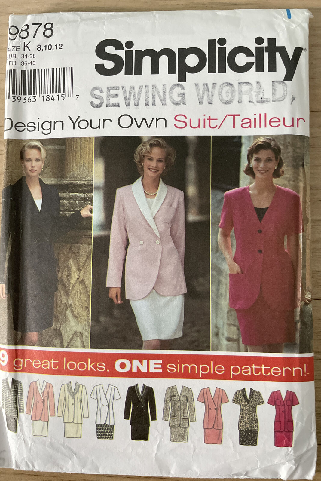 Simplicity 9878 Womens Size 8-12 Jacket Skirt FF *