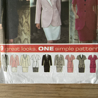 Simplicity 9878 Womens Size 8-12 Jacket Skirt FF *