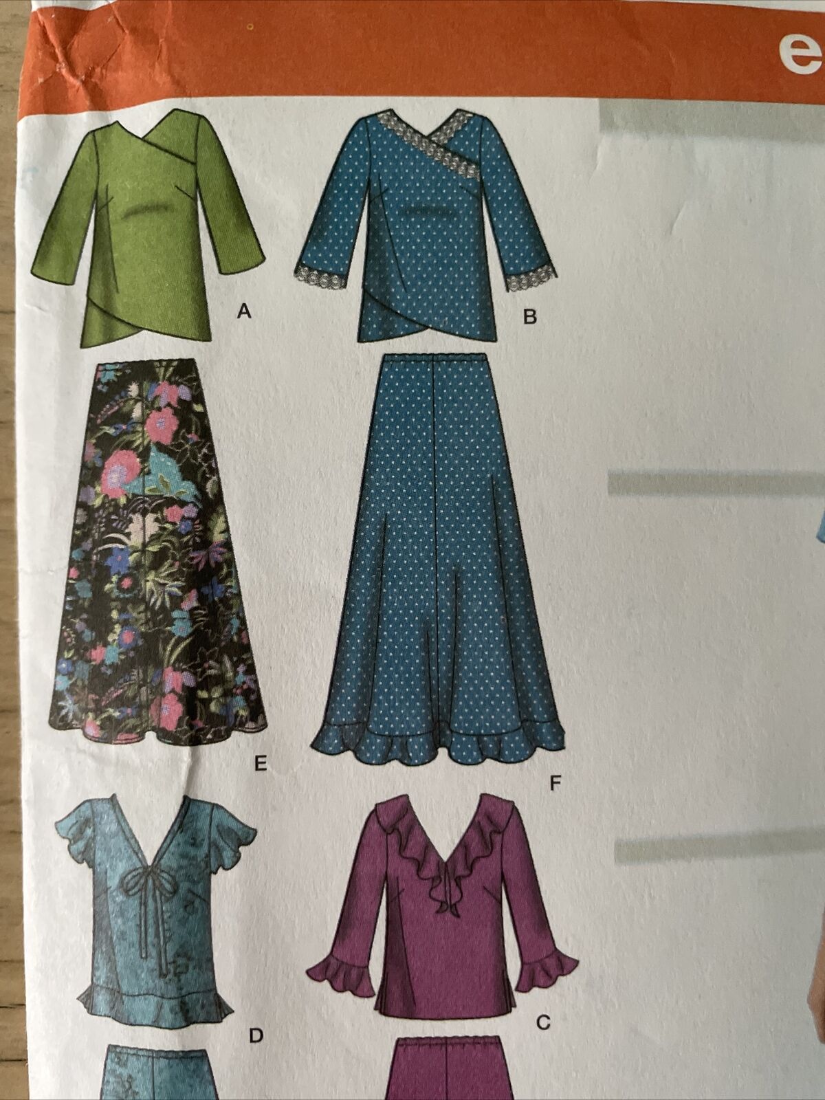 Simplicity 4221 Womens Size 10-16 Top Blouse Skirt FF *