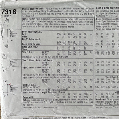 Simplicity 7318 Womens Size 6-10 Dress FF *