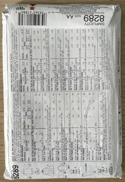 Simplicity 8289 Size S-L Fancy Dress  Dracula Ballet Pirate FF *