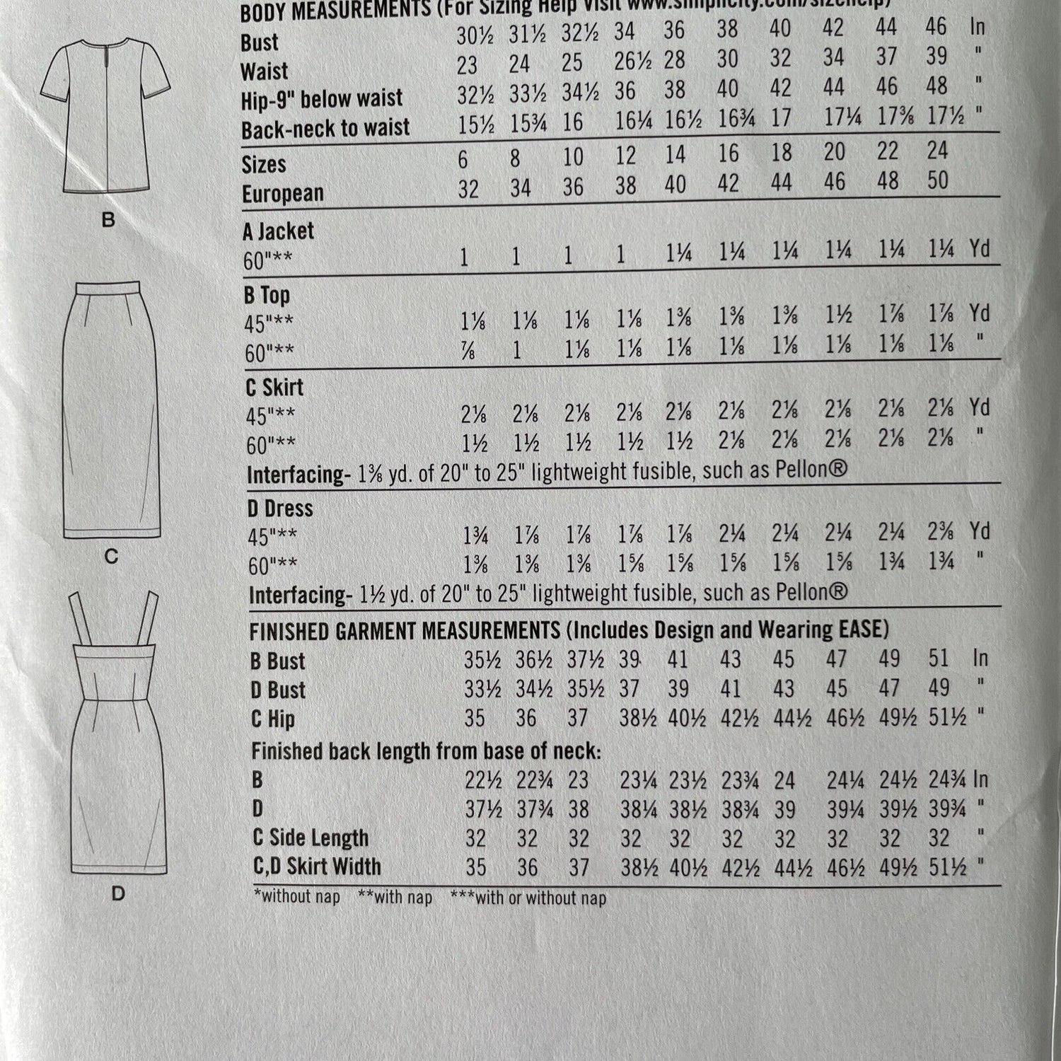 Simplicity K8849 Womens Size 10-18 UK Dress Top Skirt Jacket FF *
