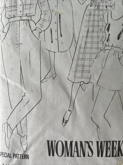 Womans Weekly B965 Womens Size 10-20 Dress Shirt Skirt FF