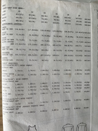 Womans Weekly B965 Womens Size 10-20 Dress Shirt Skirt FF