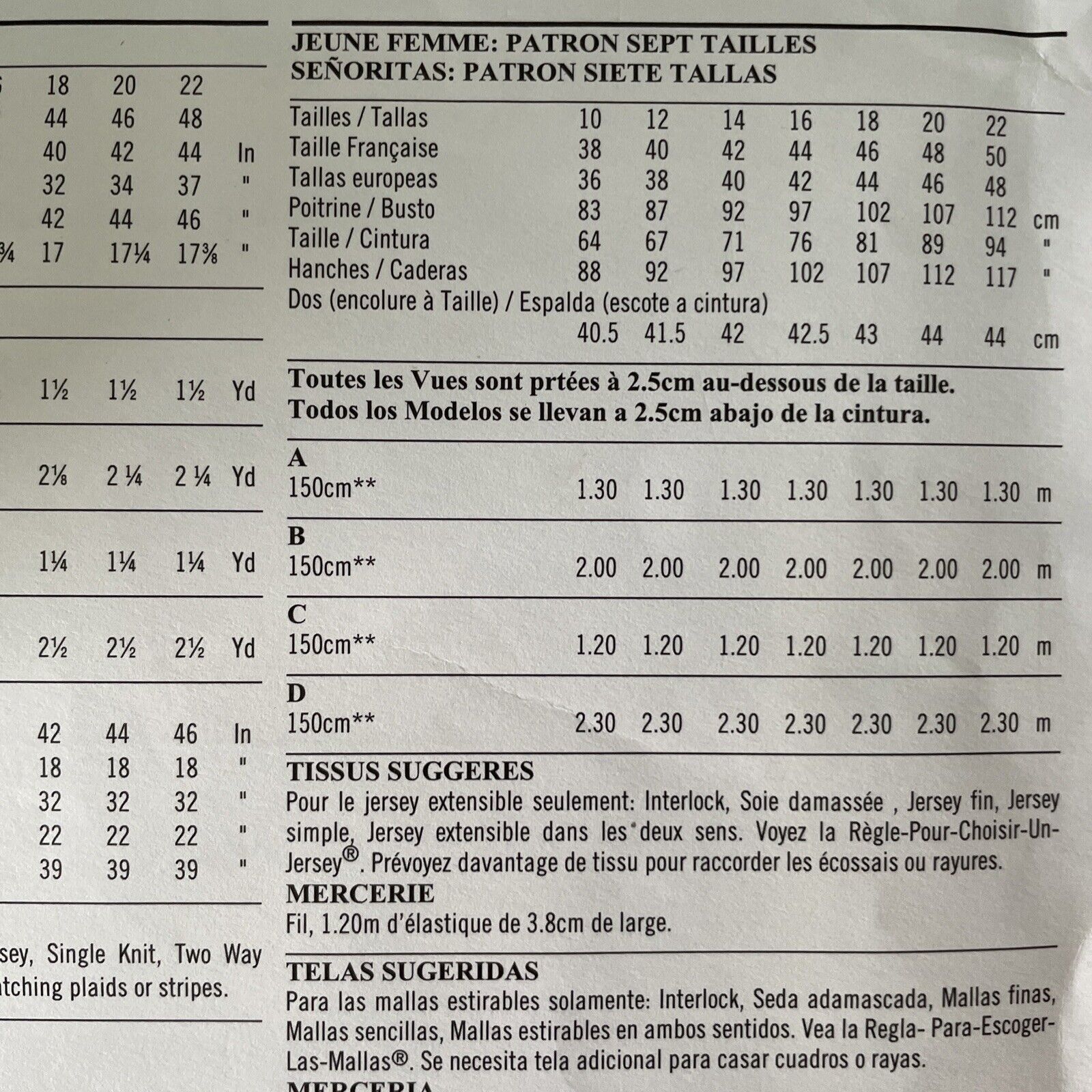 New Look K6348 Womens Size 36-48 EU Skirt *