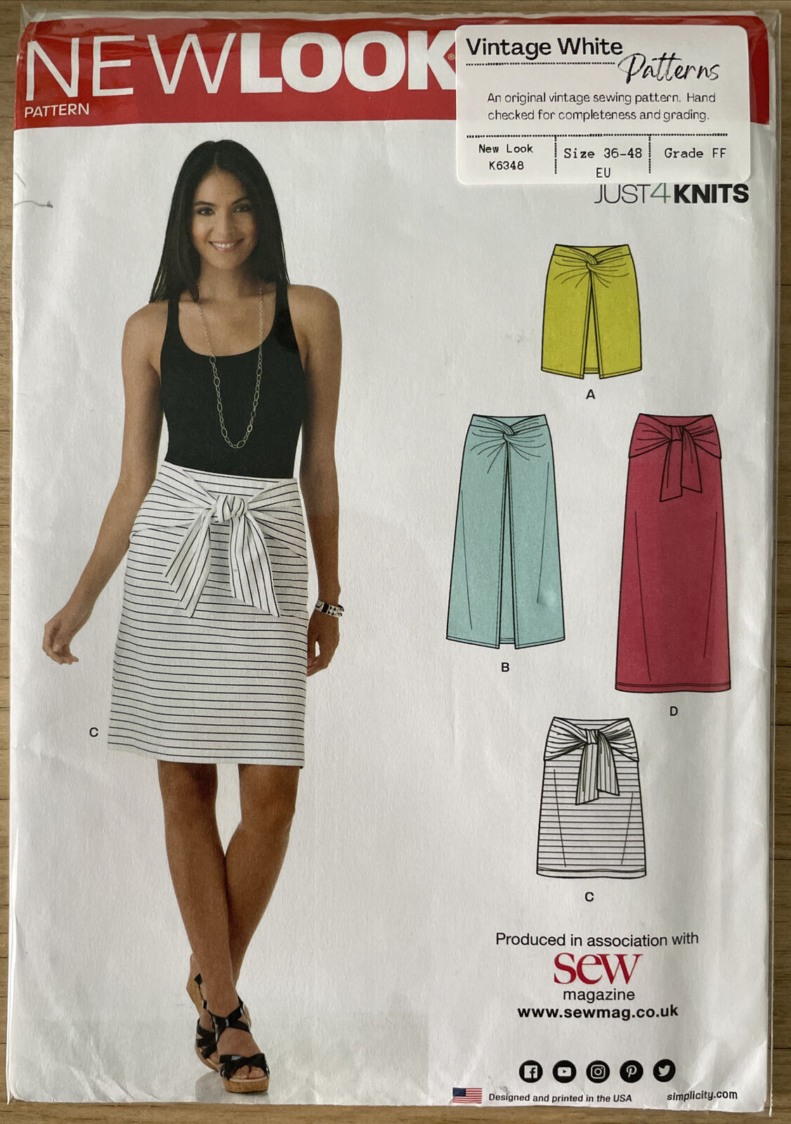 New Look K6348 Womens Size 36-48 EU Skirt *