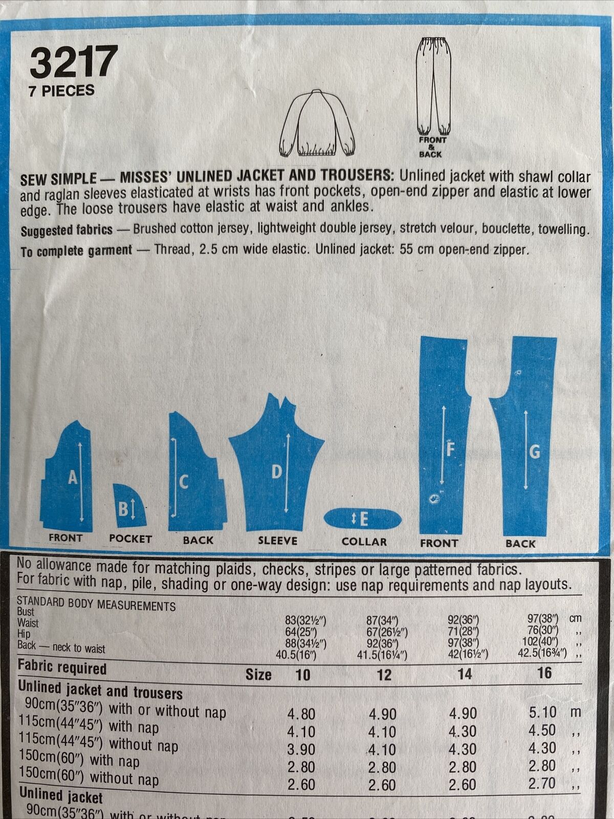 Style 3217 Womens Size 14 Jacket Trousers