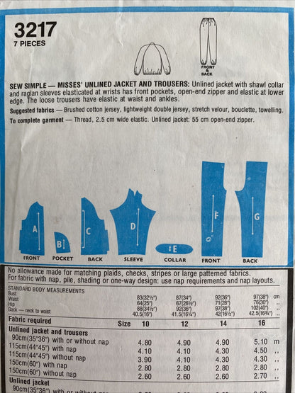 Style 3217 Womens Size 14 Jacket Trousers