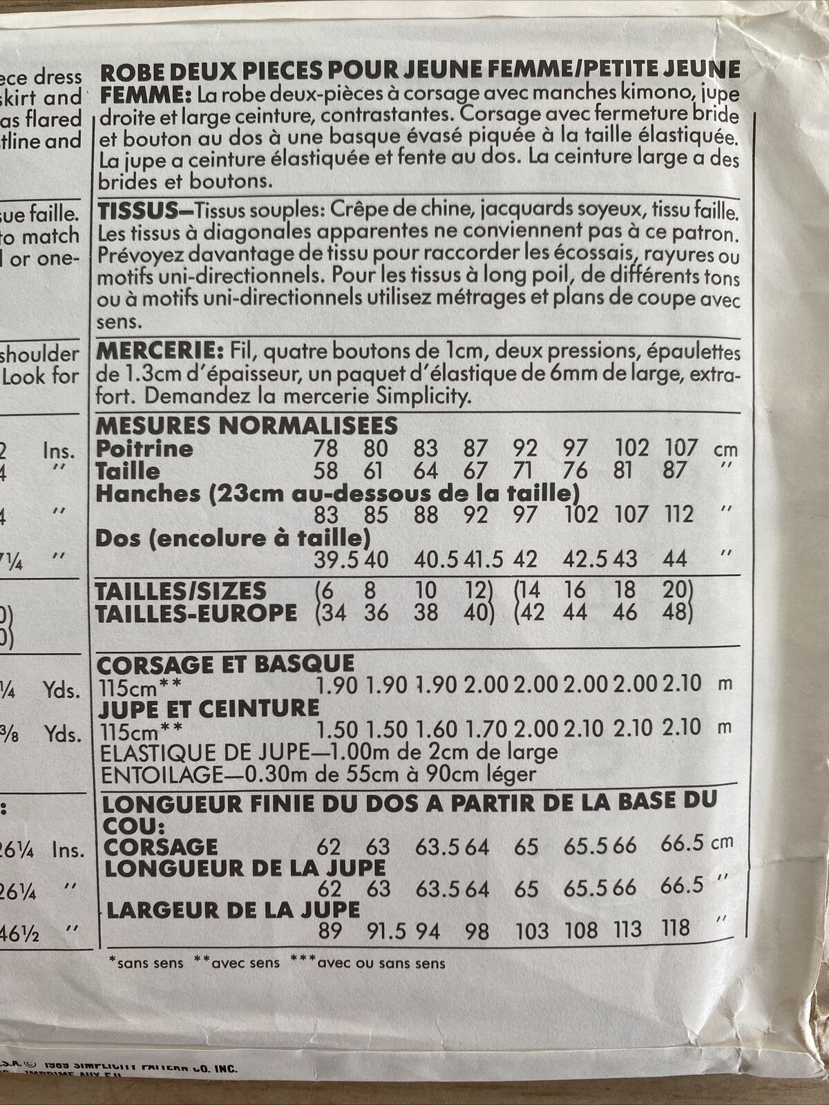 Simplicity 9490 Womens Size 14-20 Petite Top Skirt *