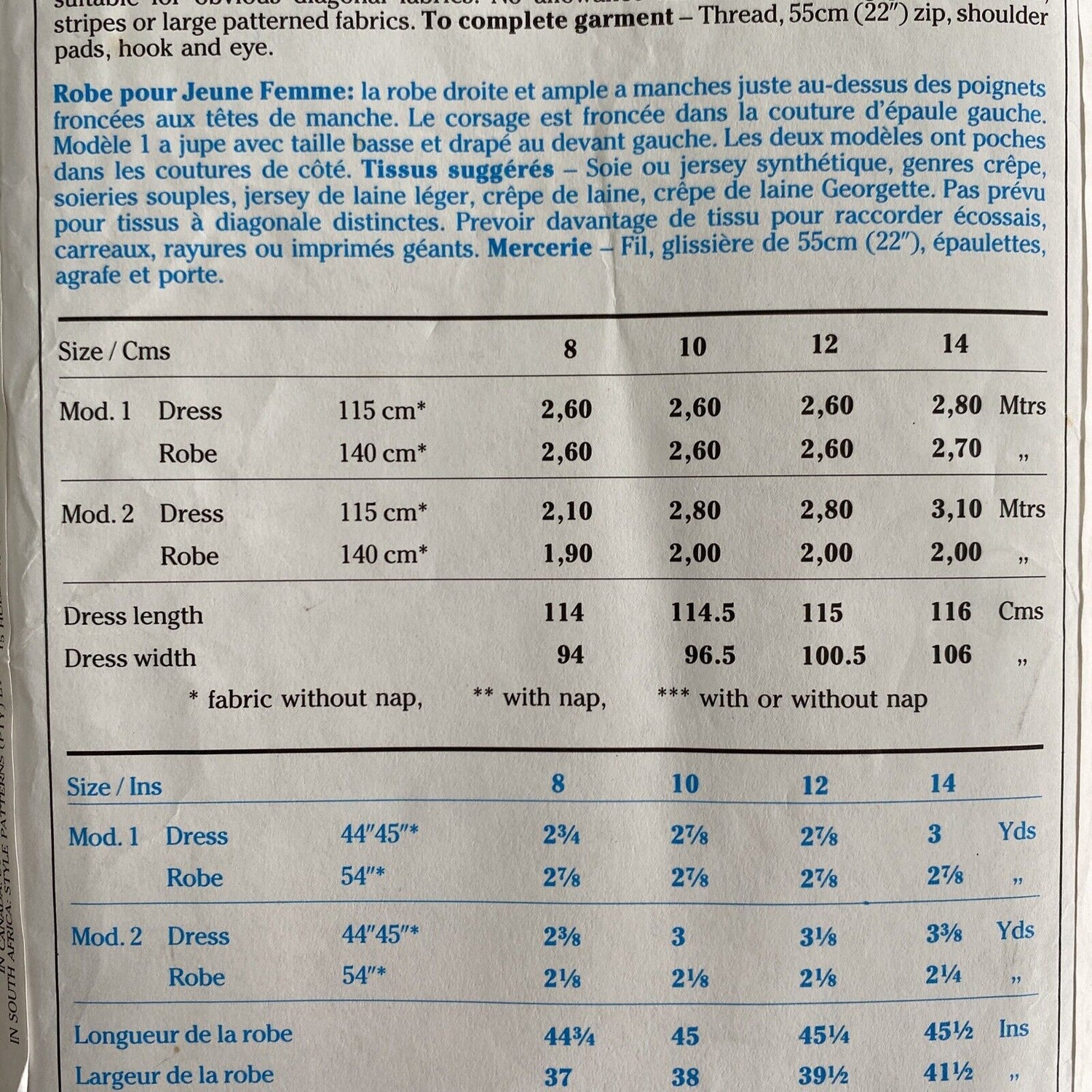 Style 4482 Womens Size 10-14 Dress