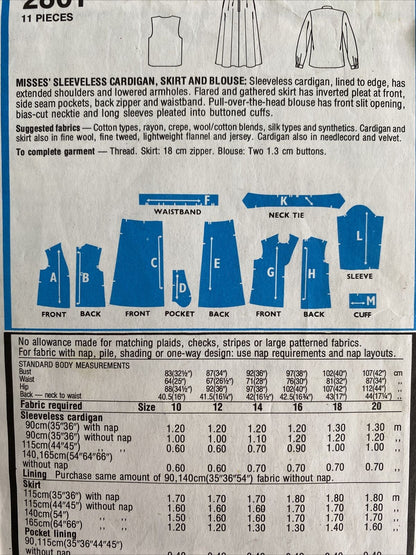 Style 2801 Womens Size 20 Skirt Top Skirt