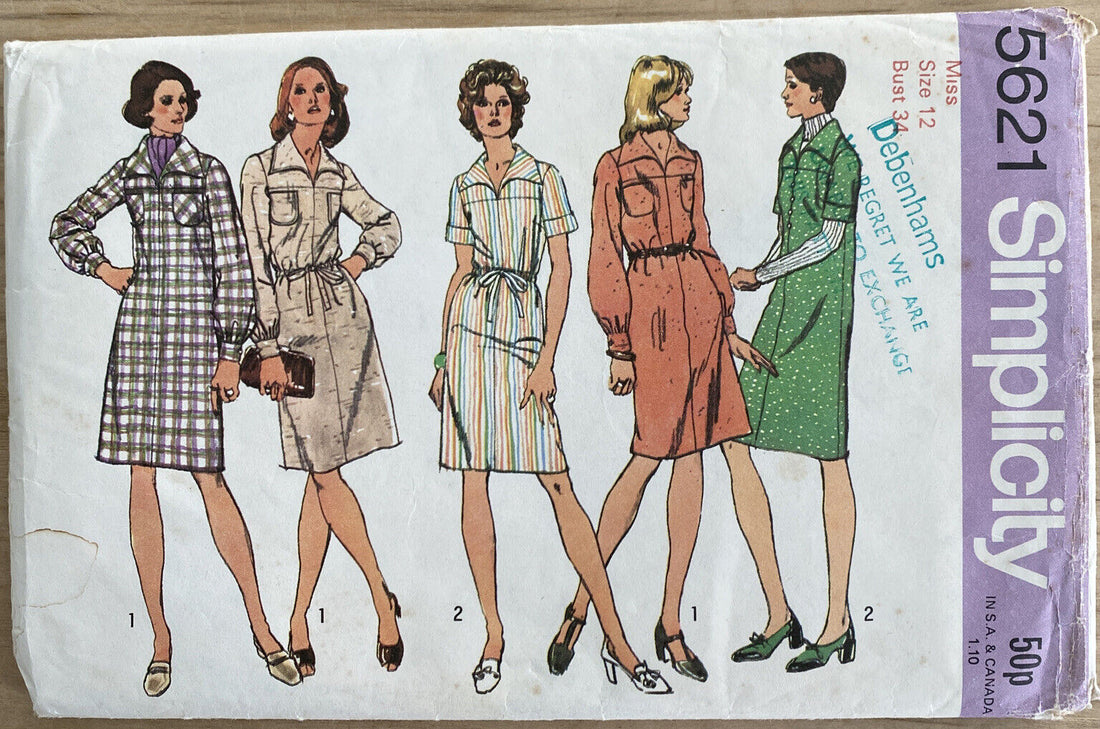 Simplicity 5621 Womens Size 12 Dress  *