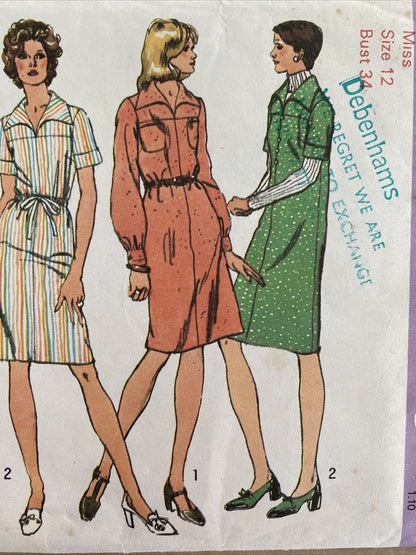 Simplicity 5621 Womens Size 12 Dress  *