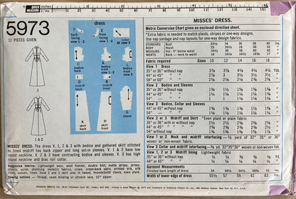 Simplicity 5973 Womens Size 12 Evening Dress *