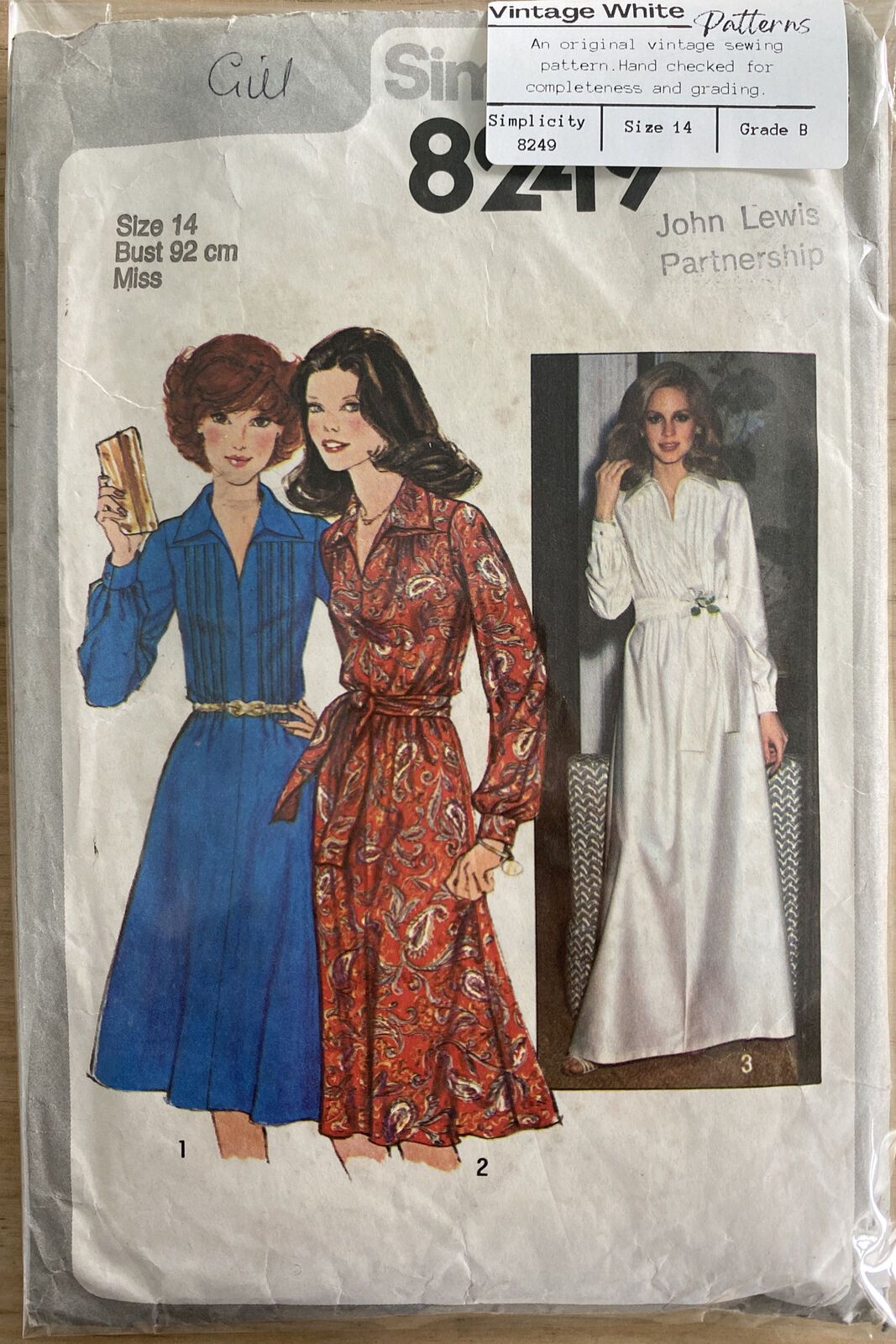 Simplicity 8249 Womens Size 14 Dress *