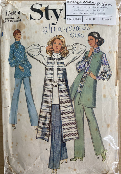 Style 2826 Womens Size 10 Jacket Blouse Trousers