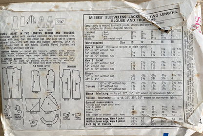 Style 2826 Womens Size 10 Jacket Blouse Trousers