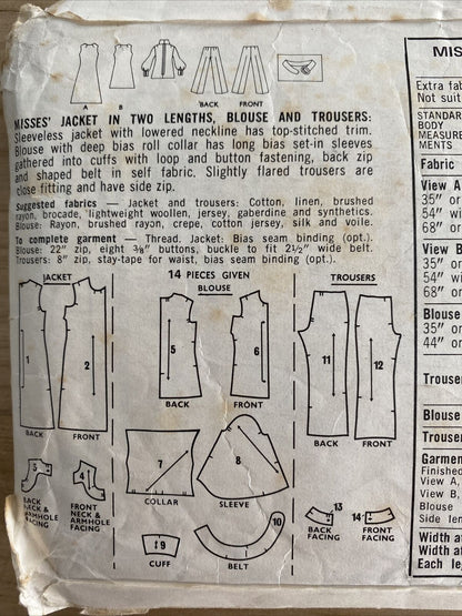 Style 2826 Womens Size 10 Jacket Blouse Trousers