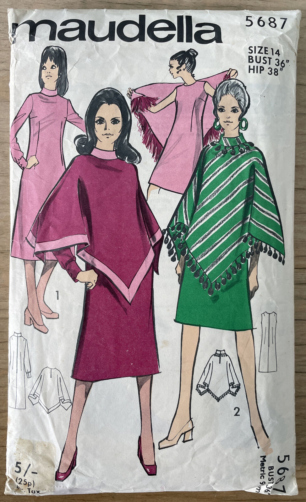 Maudella 5687 Womens Size 14 Dress Poncho *