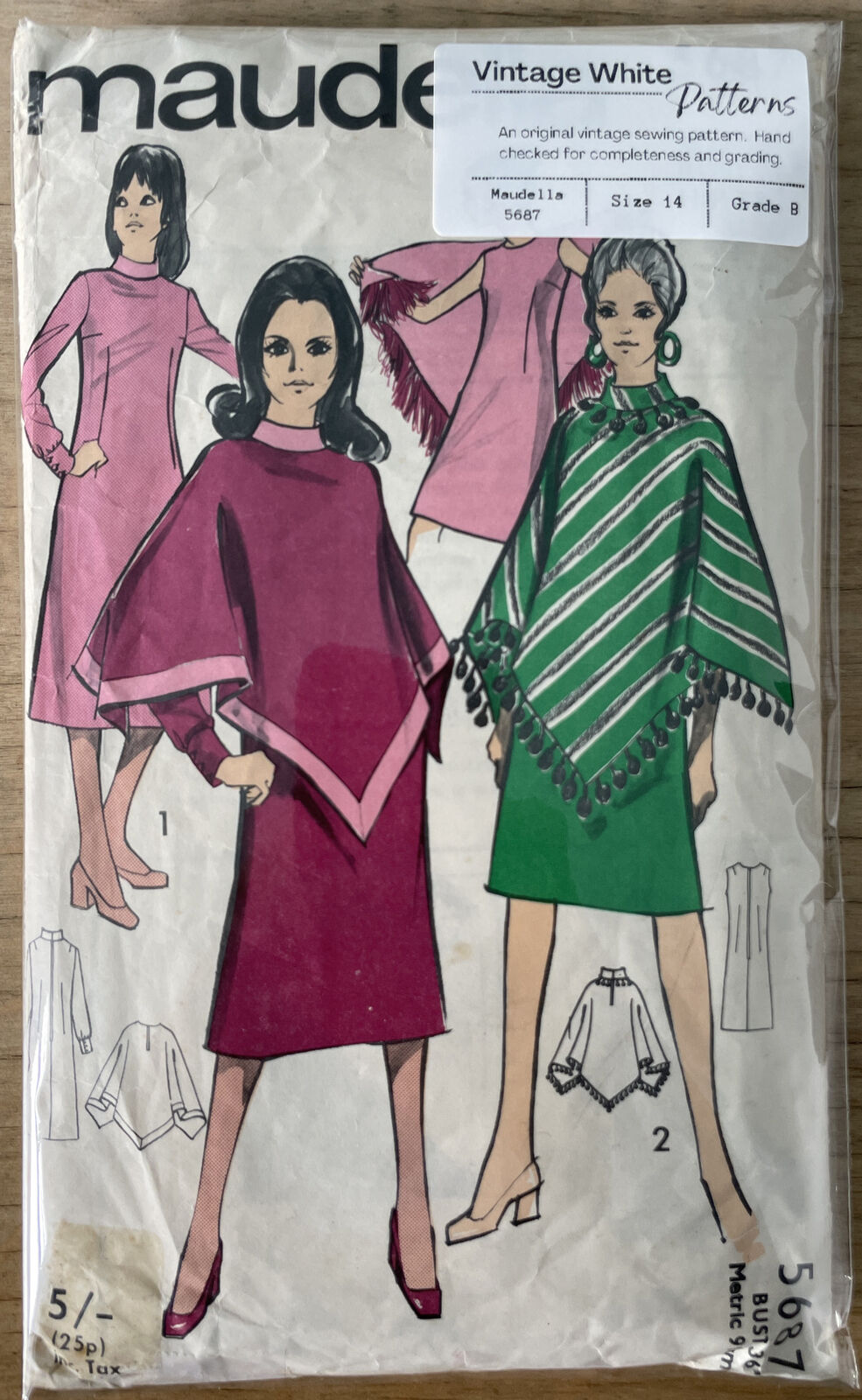 Maudella 5687 Womens Size 14 Dress Poncho *