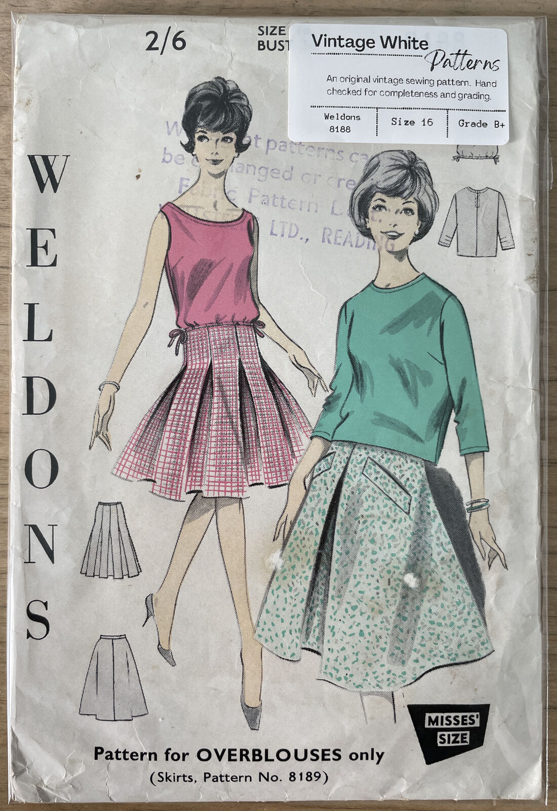 Weldons 8188 Size 16 Blouse