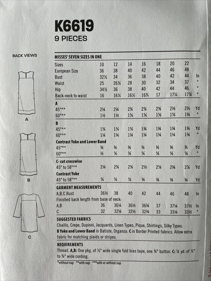 New Look K6619 Womens Size 10-22 Dress FF