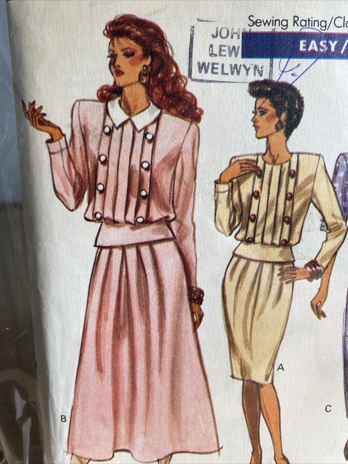 Vogue 7560 Womens Size 14-18 Petite Top Skirt