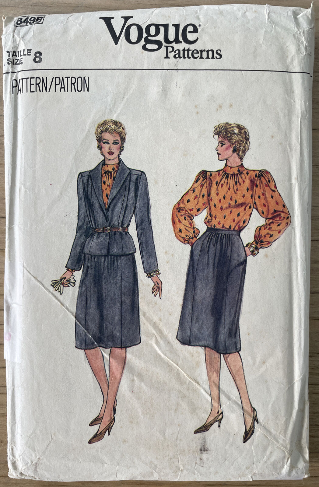 Vogue 8495 Womens Size 8 Jacket Blouse Skirt FF