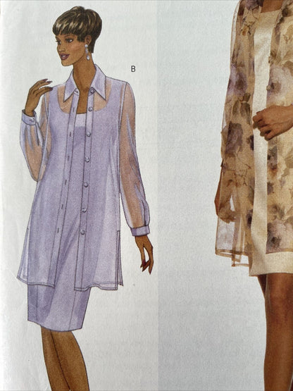 Butterick 5456 Womens Size 14-16 Petite Shirt Dress *