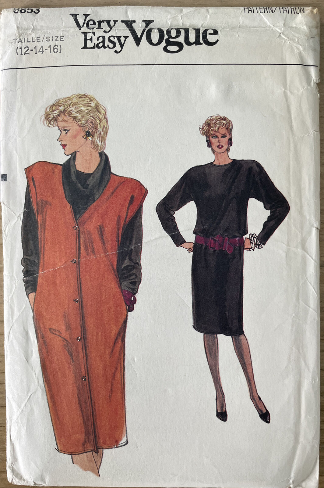 Vogue 8853 Womens Size 16 Dress Jumper FF