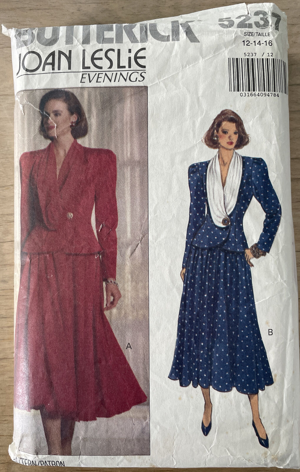 Butterick 5237 Womens Size 12-16 Top Skirt *