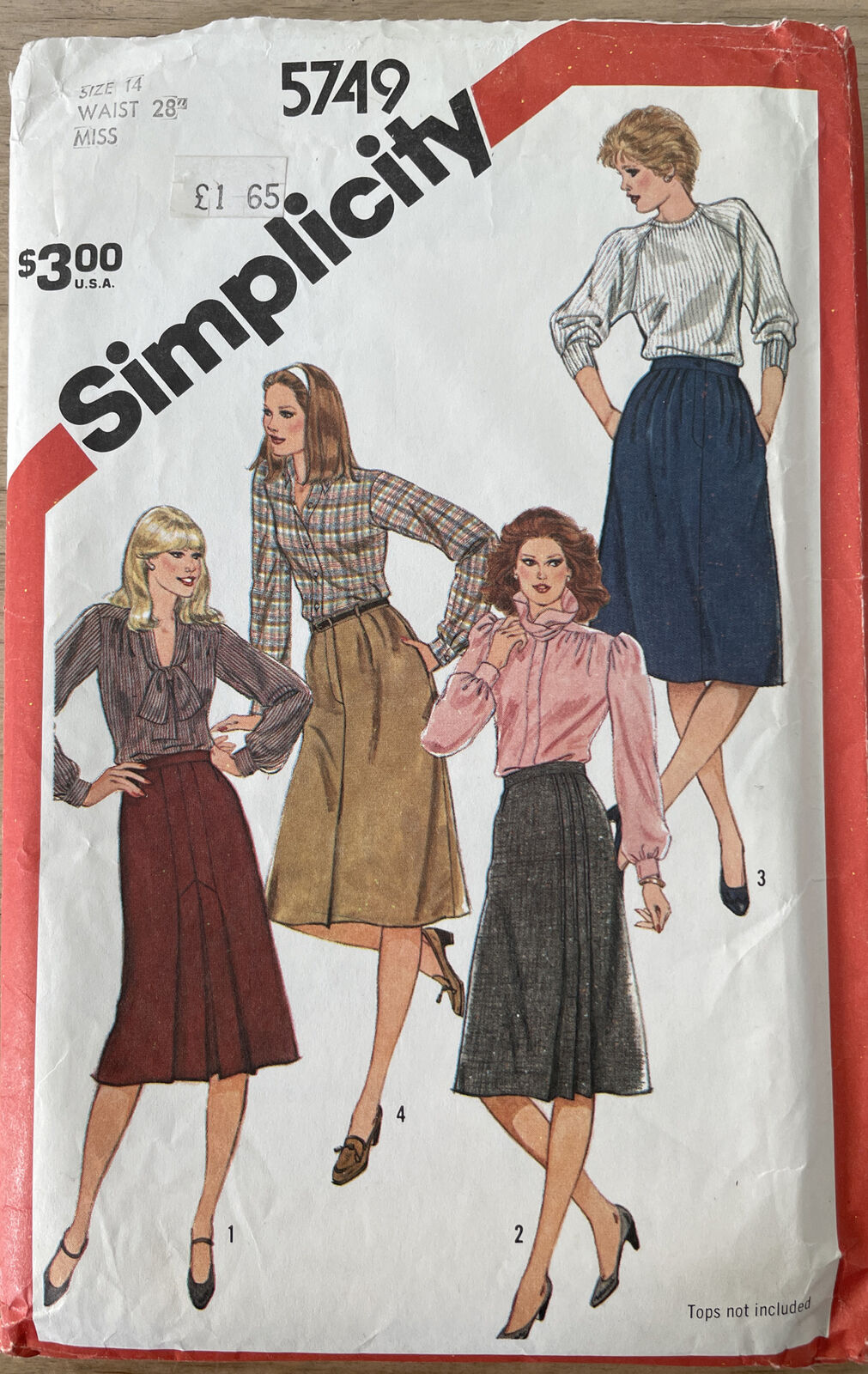 Simplicity 5749 Womens Size 14 Skirt *