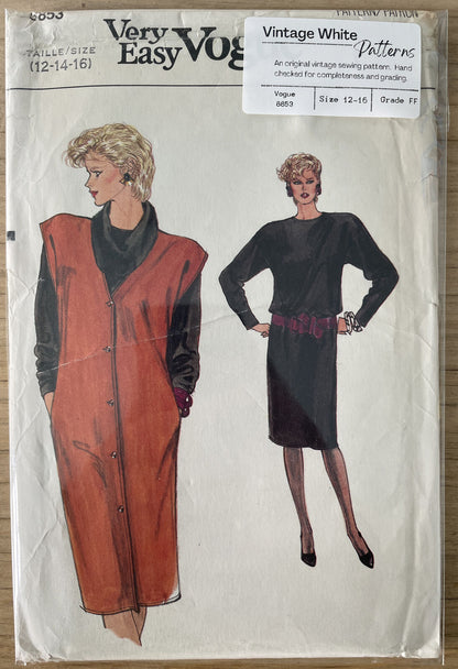 Vogue 8853 Womens Size 16 Dress Jumper FF