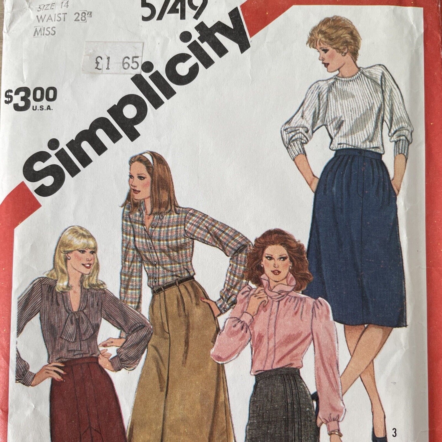 Simplicity 5749 Womens Size 14 Skirt *