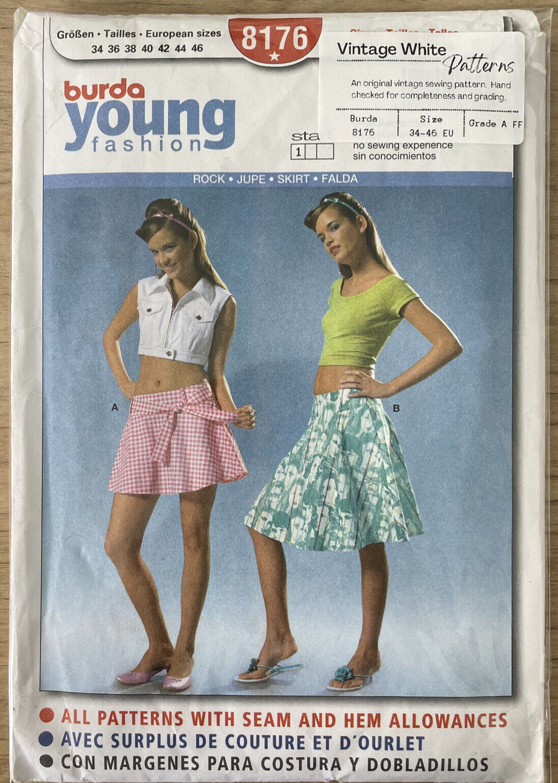 Burda 8176 Teen Size 34-46 EU Skirt FF *