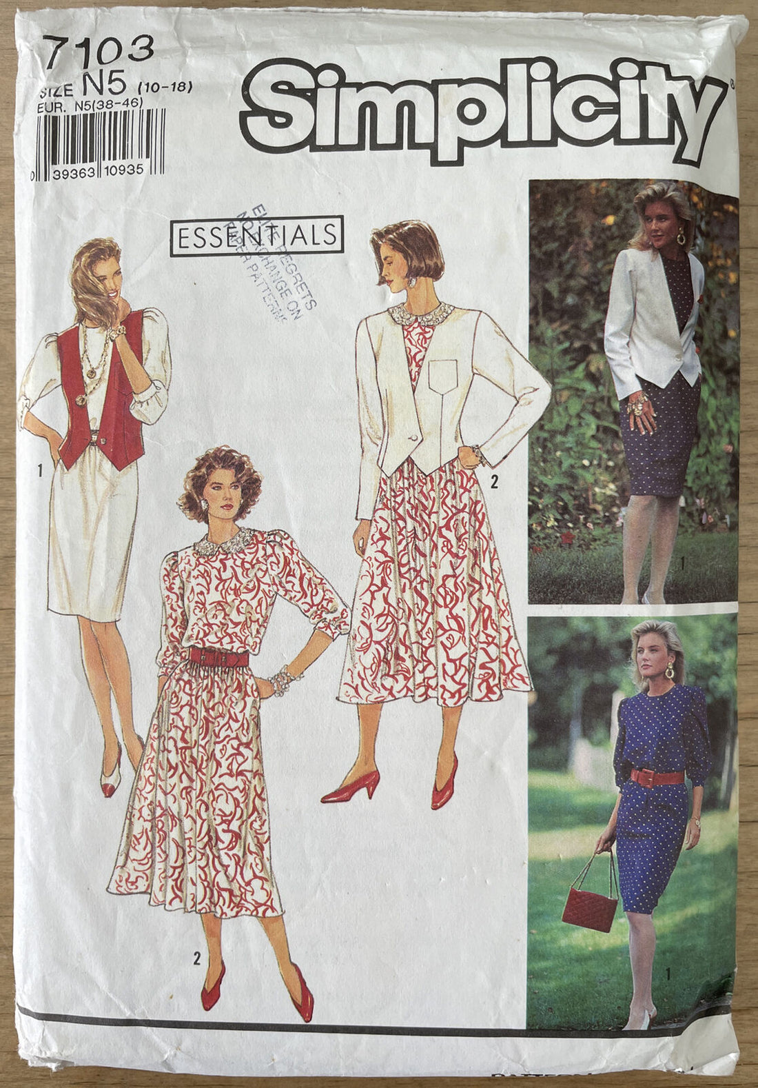 Simplicity 7103 Women Size 10-16 Petite Dress Skirt Jacket Top *