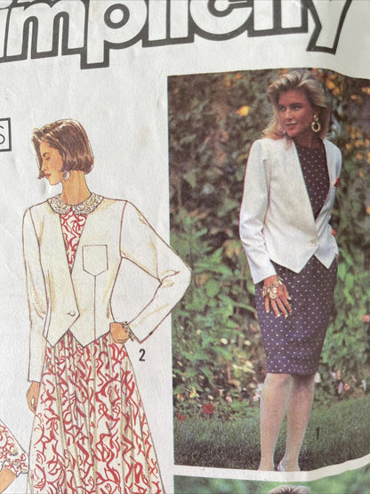 Simplicity 7103 Women Size 10-16 Petite Dress Skirt Jacket Top *