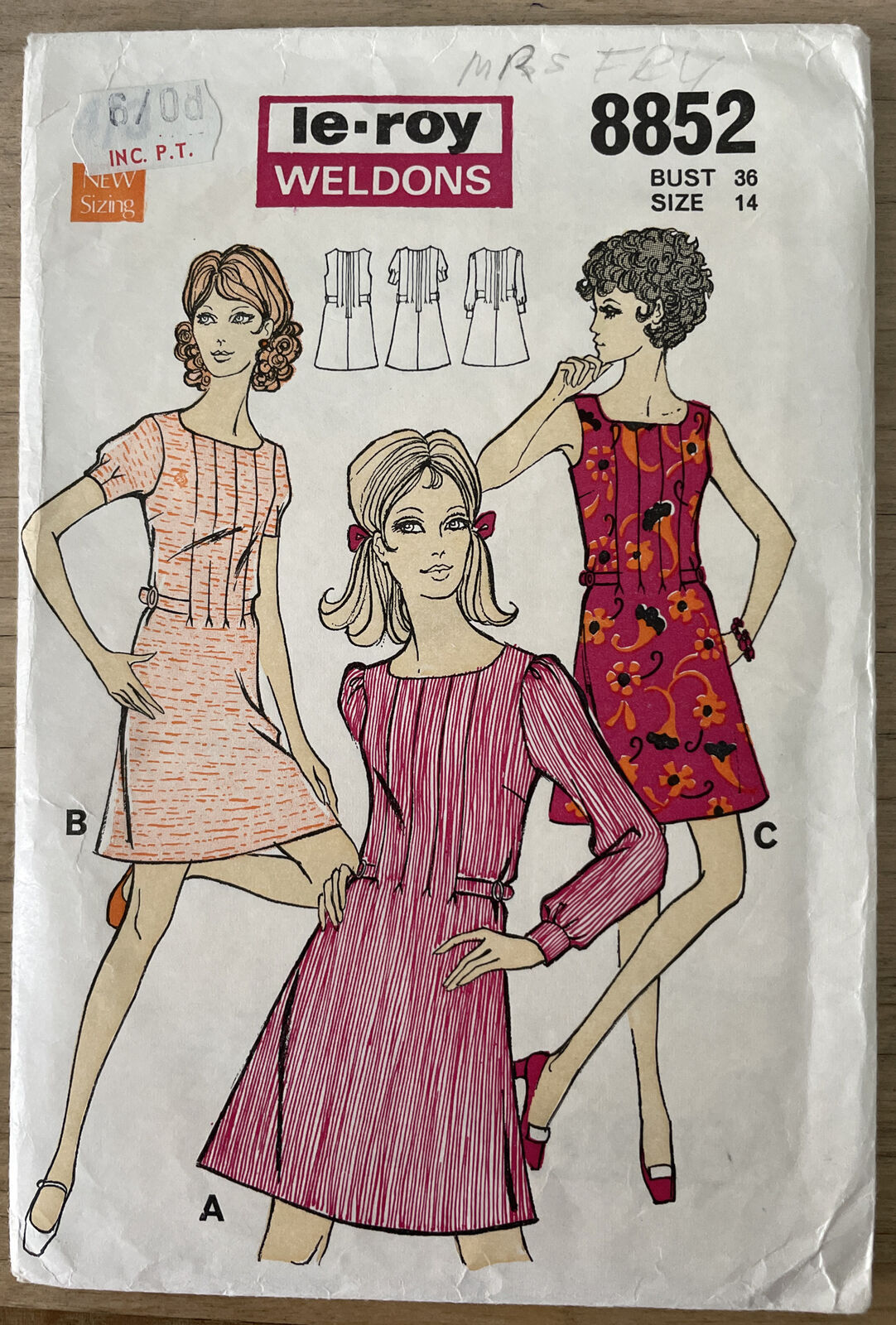 Le-Roy Weldons 8852 Womens Size 14 Dress *